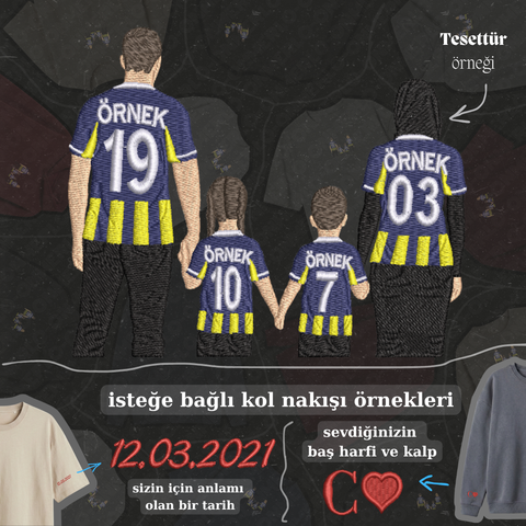 Sarı-Lacivert Formalı Anne-Baba-2 Çocuk