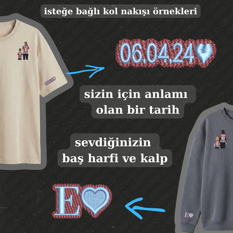 Bordo-Mavi Formalı Anne-Çocuk: El Ele