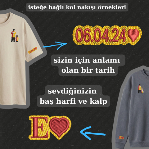 Sarı-Kırmızı Formalı Baba-Çocuk: El Ele