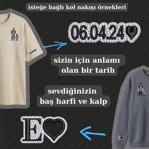 Siyah-Beyaz Formalı Baba-Çocuk: El Ele