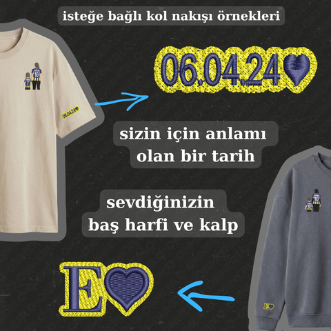 Sarı-Lacivert Formalı Anne-Çocuk: El Ele