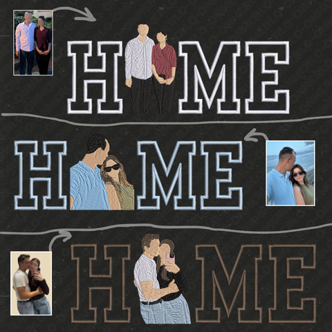 H x M E Yazılı Fotoğraf Nakışı