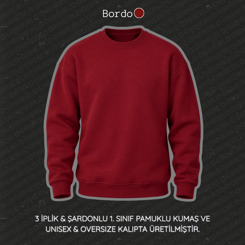 Kişiye Özel Yazı & Logo Nakışlı - 0 Yaka Sweatshirt