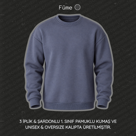 Kişiye Özel Yazı & Logo Nakışlı - 0 Yaka Sweatshirt