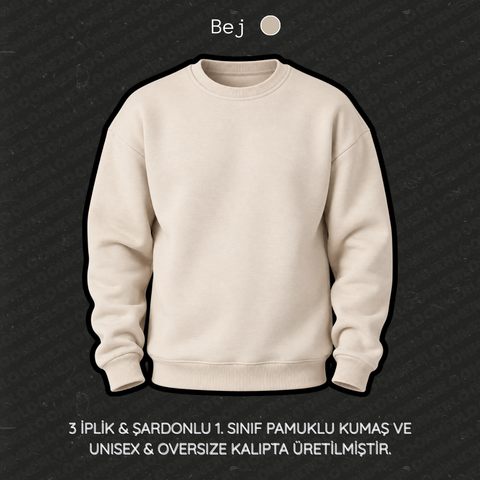 Kişiye Özel Yazı & Logo Nakışlı - 0 Yaka Sweatshirt