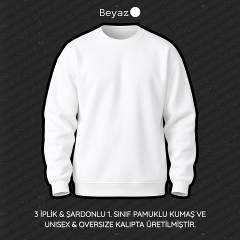Kişiye Özel Yazı & Logo Nakışlı - 0 Yaka Sweatshirt