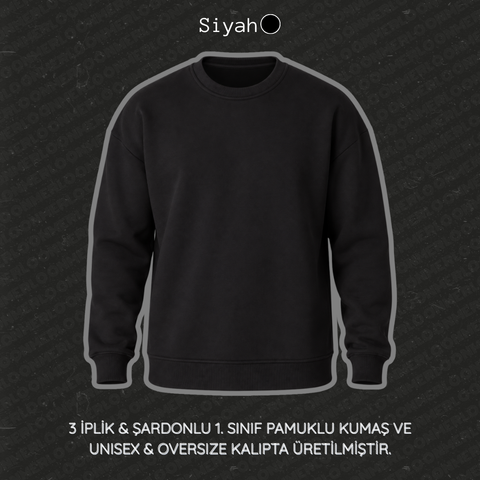 Kişiye Özel Yazı & Logo Nakışlı - 0 Yaka Sweatshirt