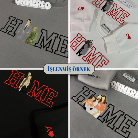 H x M E Yazılı Fotoğraf Nakışı