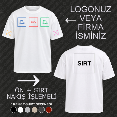 Kişiye Özel Yazı & Logo Nakışlı - 0 Yaka T-Shirt