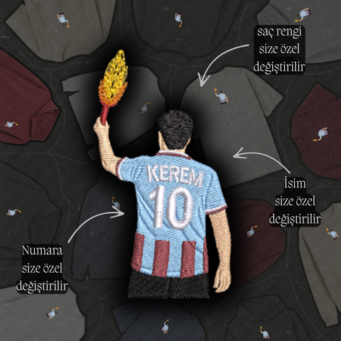 Bordo-Mavi Formalı Erkek Karakter